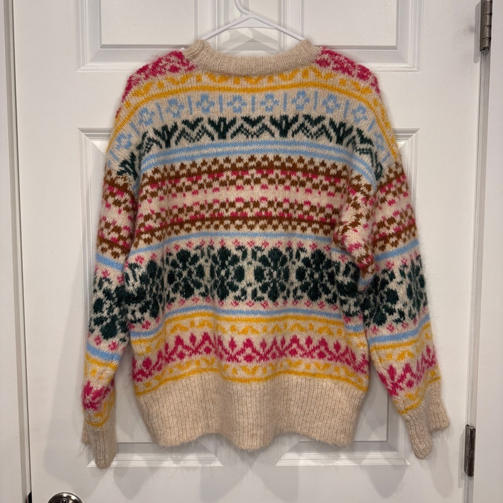 Altar'd State Women Fair Isle Snowflake Crewneck Sweater Multi Color Size XS NWT - Picture 5 of 5